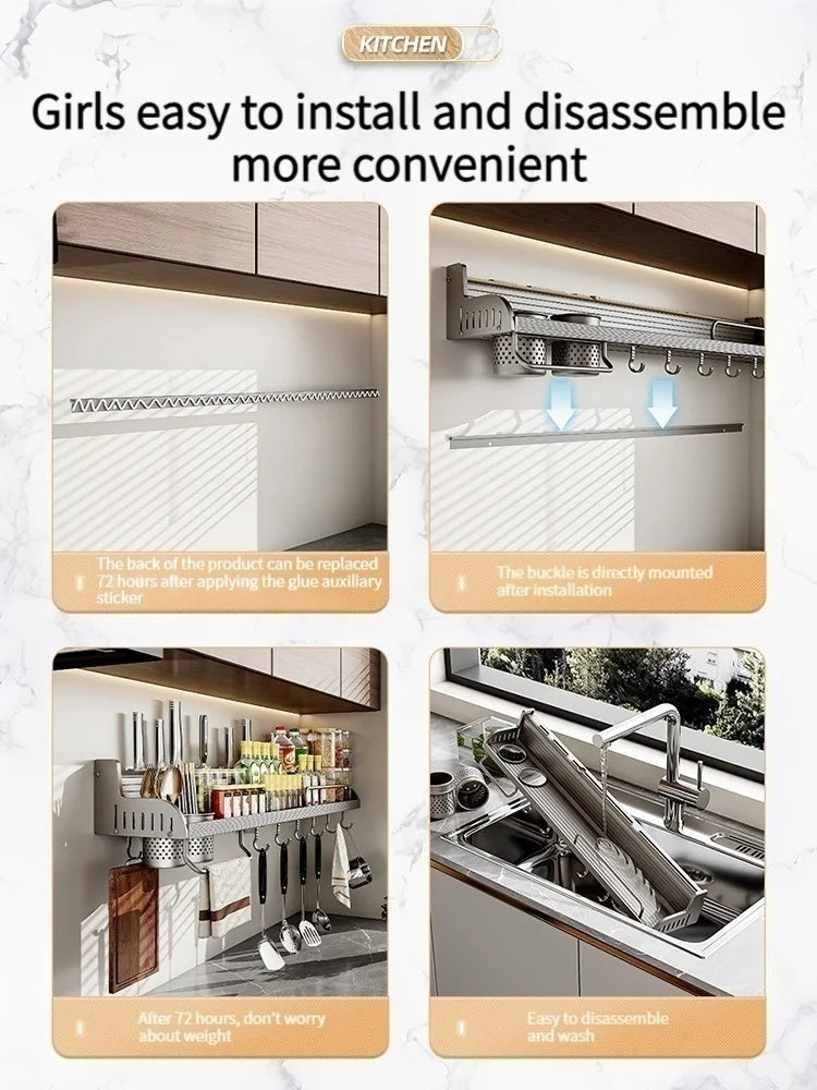 Kitchen Spice Storage Knives Holder Knife Stand Spice Rack Organizer Knives Holder Spoon and Chopsticks Rest Hanging Organizers
