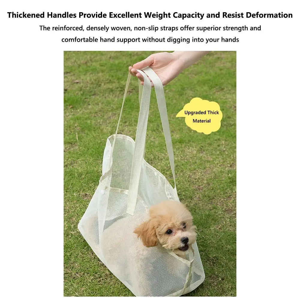 Portable Mesh Pet Carrier Bag Shoulder Crossbody Summer Use Foldable Pet Tote Comfortable Breathable Cat Carrier Tote