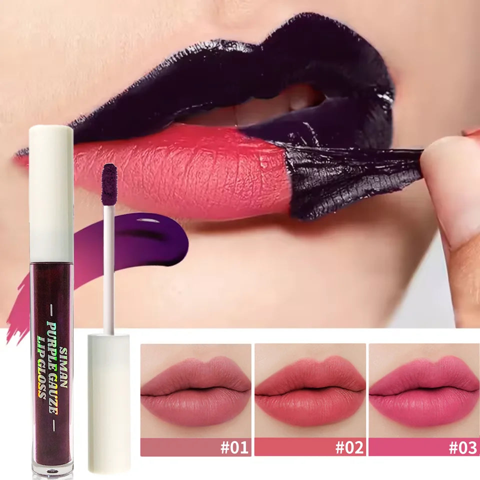JUJU DREAM Peel Off Lip Stain Set, 3 Colors Long-Lasting Waterproof Pink Lip Tint, Transfer-Proof Non-Stick Cup Lip Makeup