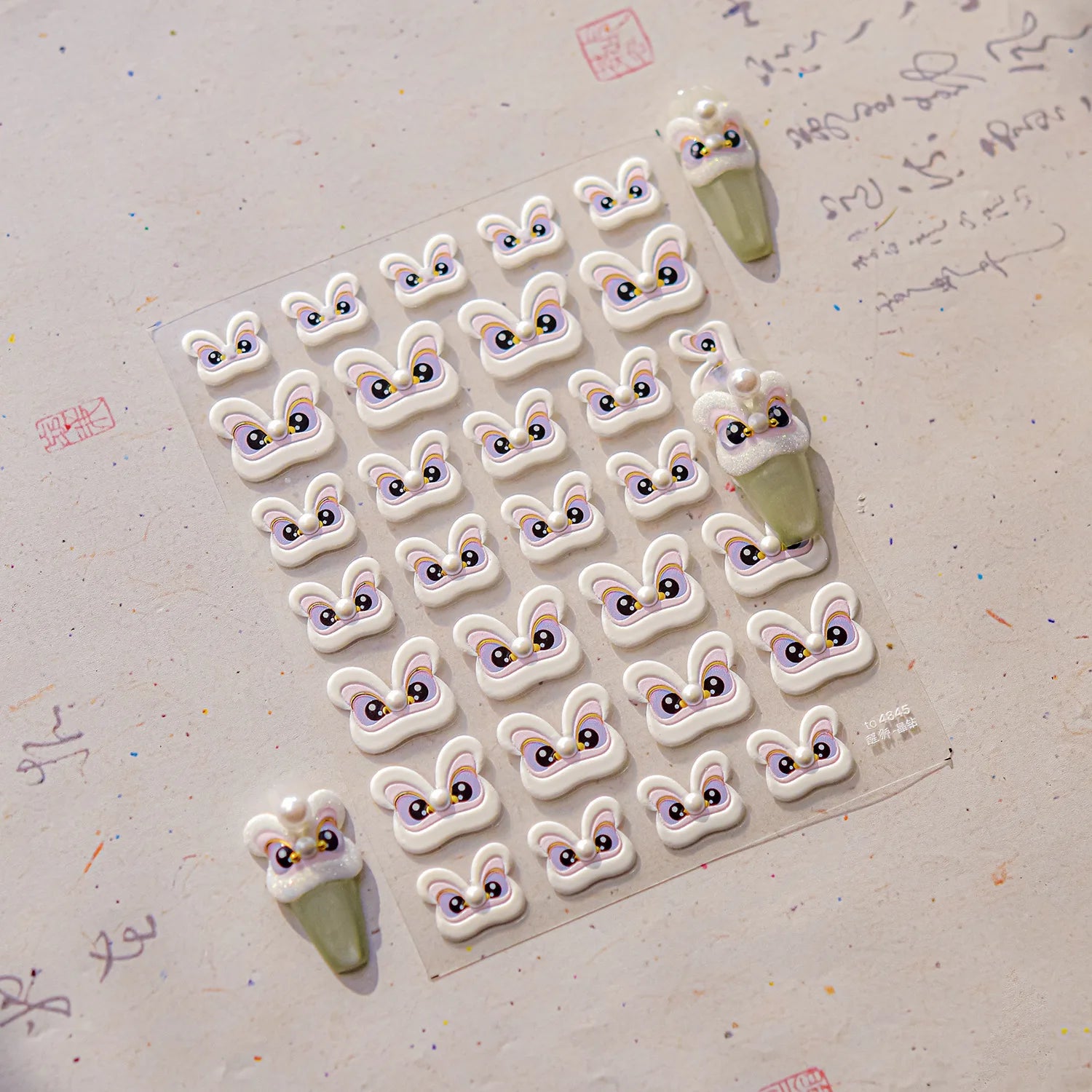 2pcs 5D Kawaii Plum Blossom Nail Stickers Fashion Chinese Flower Nail Art Decoration Self-Adhesive Decals DIY Slider Accessories