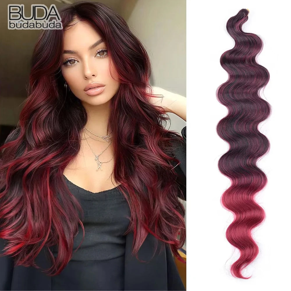 Long Deep Wave Braiding Hair 28 Inch Ocean Wave Crochet Hair Synthetic Deep Curly Crochet Hair Extensions For Black Women