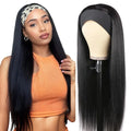 Long Straight Headband Wig 28 Inch Synthetic Headband Wigs For Women Glueless None Lace Front Wig Black Color