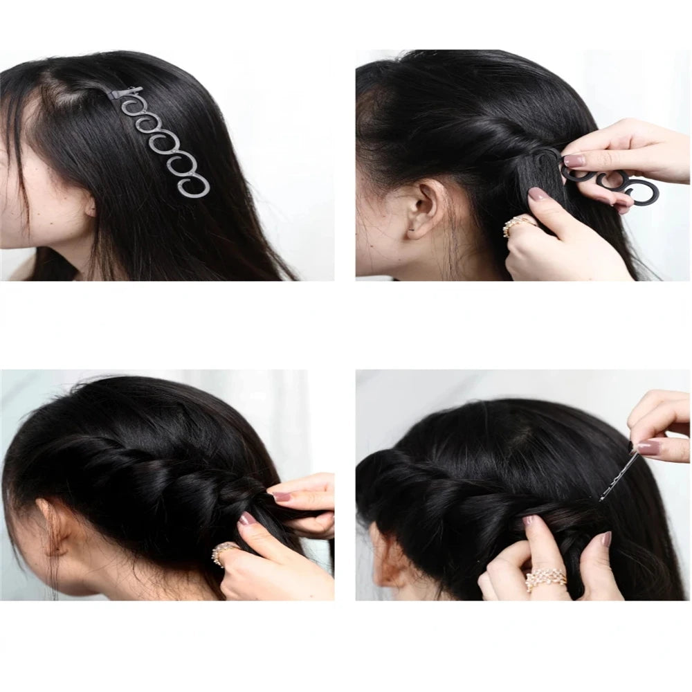 2pcs/Set Fashion Hair Braiding Weave Roller Twist Styling Maker Diy Hairstyling Accessories Salon Tool Home Use Braided Hair