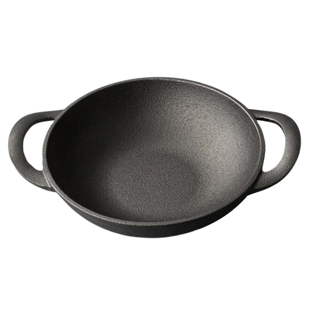 Cast Iron Pan Cooking Pot Multi-Purpose Saute Pan 19cm Fast Heat Saucepan Non-Stick Frying Pan for Camping Cooking