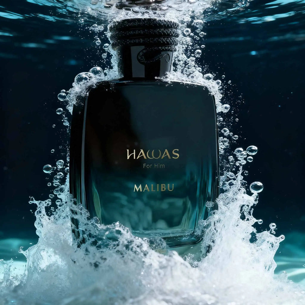 HAWAS MALIBU men's perfume, citrus flavor, 3.4FL-OZ capacity, specially designed for fashionable men to show personality