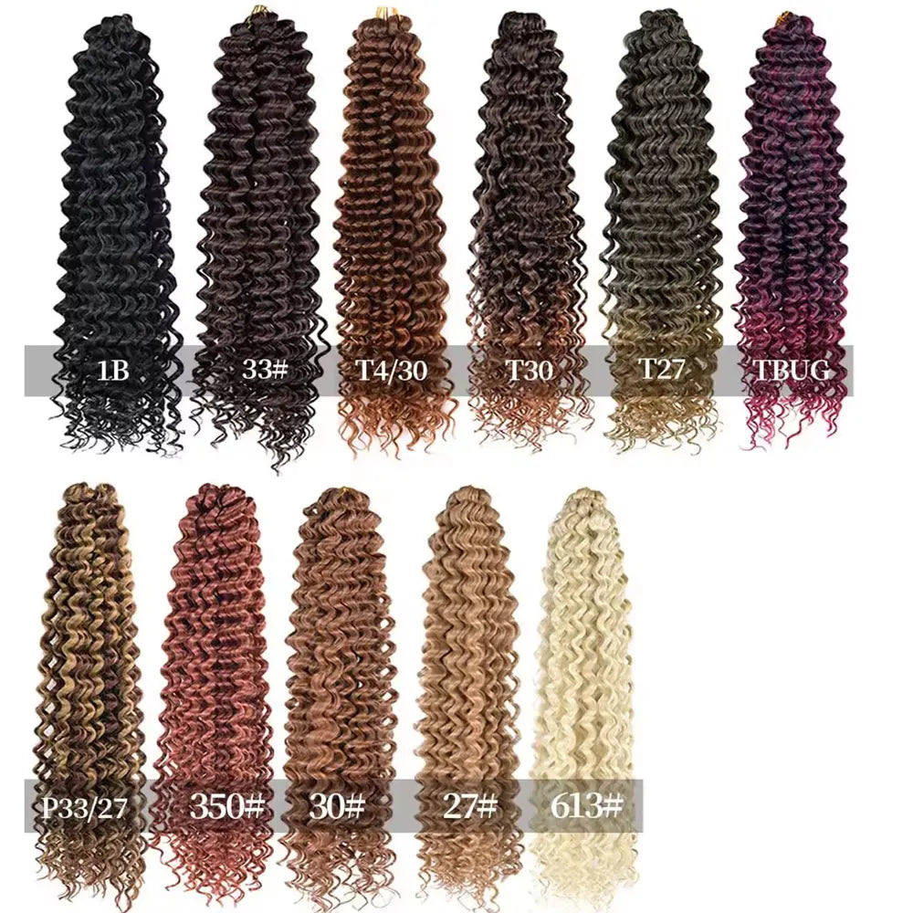 Long Deep Wave Braiding Hair 28 Inch Ocean Wave Crochet Hair Synthetic Deep Curly Crochet Hair Extensions For Black Women