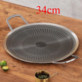 Stainless Steel Grill Pan for Outdoor BBQ, Camping, Korean BBQ, Compatible with Induction Stove & Gas Burner Stainless Steel