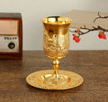 Golden Silver Cup Plated Kiddush Nickel Plated Wine Cup With Saucer Judaica Shabbos Wine Cup Passover For Shabbat Havdalah Gift