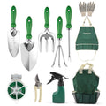 Garden Tool Set Outdoor Heavy Duty Gardening Work Set with Ergonomic Handle Garden Planting Tools Set 11 Piece Stainless Steel