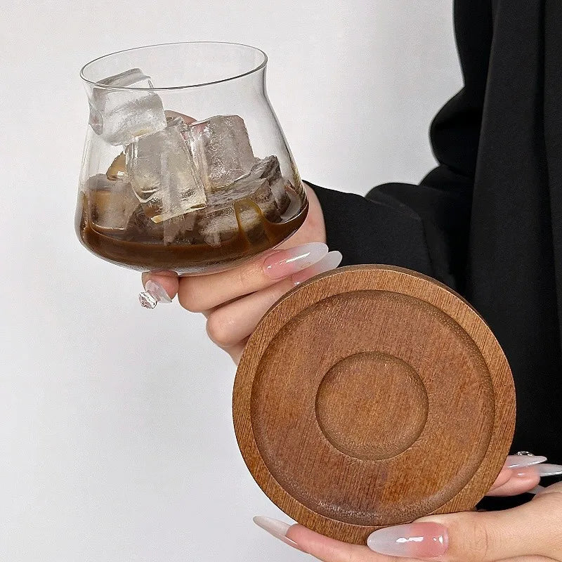 Retro Cold Coffee Cups Whiskey Glass Durable Glassware Cocktails Wine Brandy Cup Water Juice Mug Party Drinking