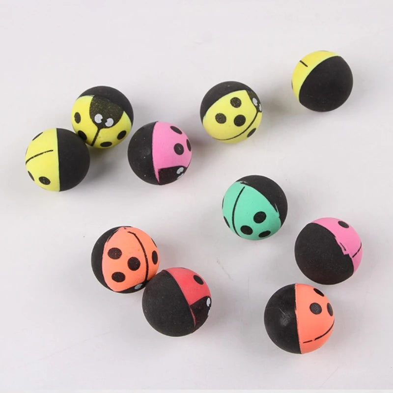 Insect Bouncing Ball Cat Toy High Elasticity Rubber Interactive Chase Rolling Ball For Kitten Cat Toy Accessories