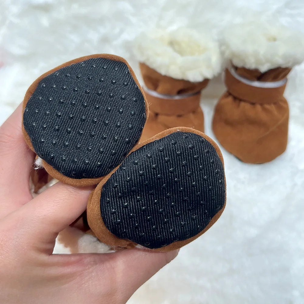 4Pcs Winter Waterproof Warm Non-slip Snow Boots for Small Dogs Puppy Outdoor Walking Pet Paw Care Sock Booties