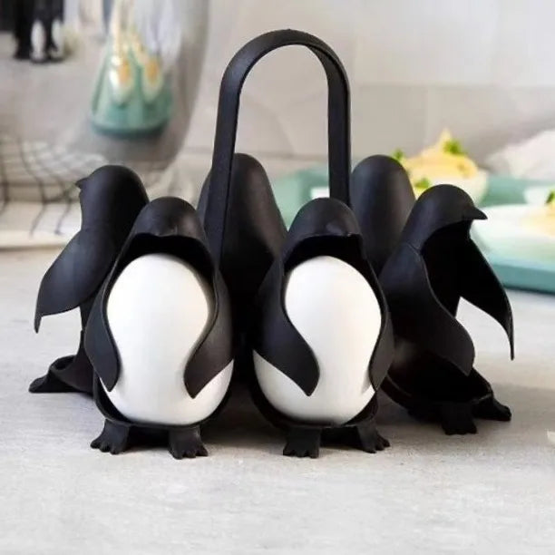 Cute Penguin Egg Boiler for Kitchen Gadget Egg Cooking Tool Egg Steamer Rack with Handle for Boiling Eggs