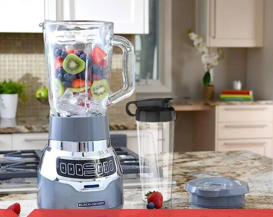 Quiet Blender with 6-Cup Glass Jar, 3 Speeds & Pulse Function, 900W Power for Fast Smoothies and Drinks
