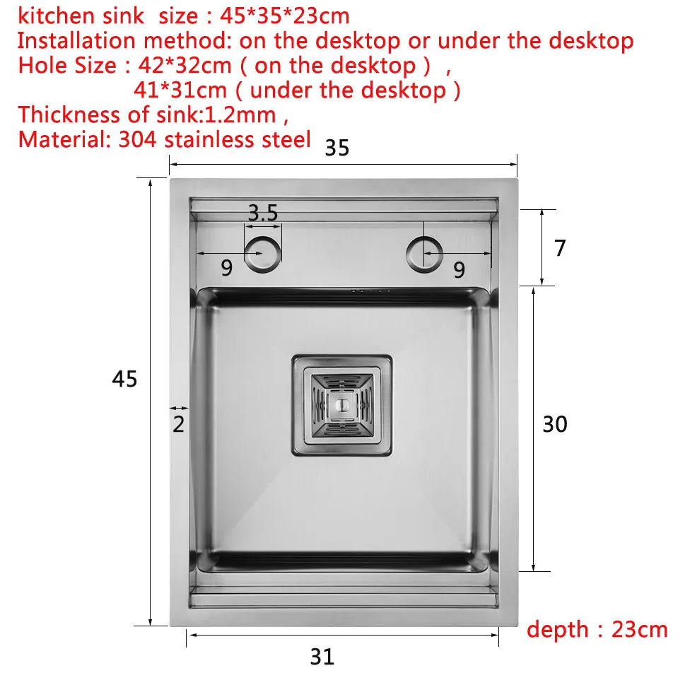 Hidden Kitchen sink bowl Bar Stainless Steel Balcony small sink Matte black kitchen sink Island sink With clean water tap