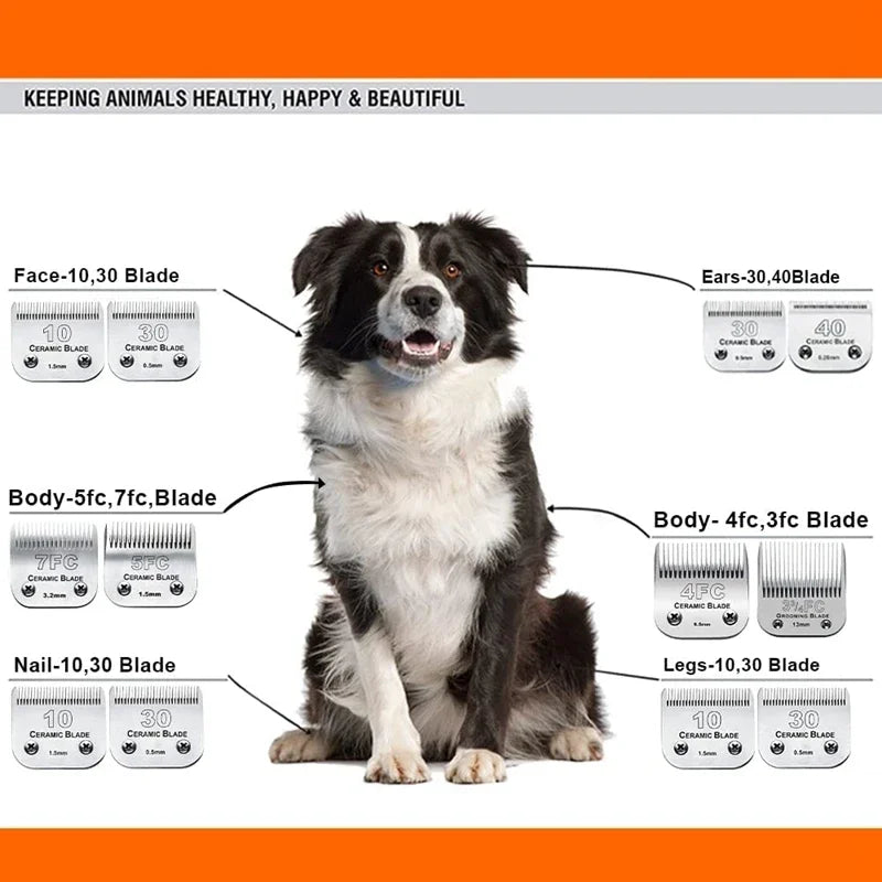 Detachable Pet Dog Grooming Clipper Ceramic Blade Compatible with Most Andis,Oster A5,Wahl KM10 Series Clippers