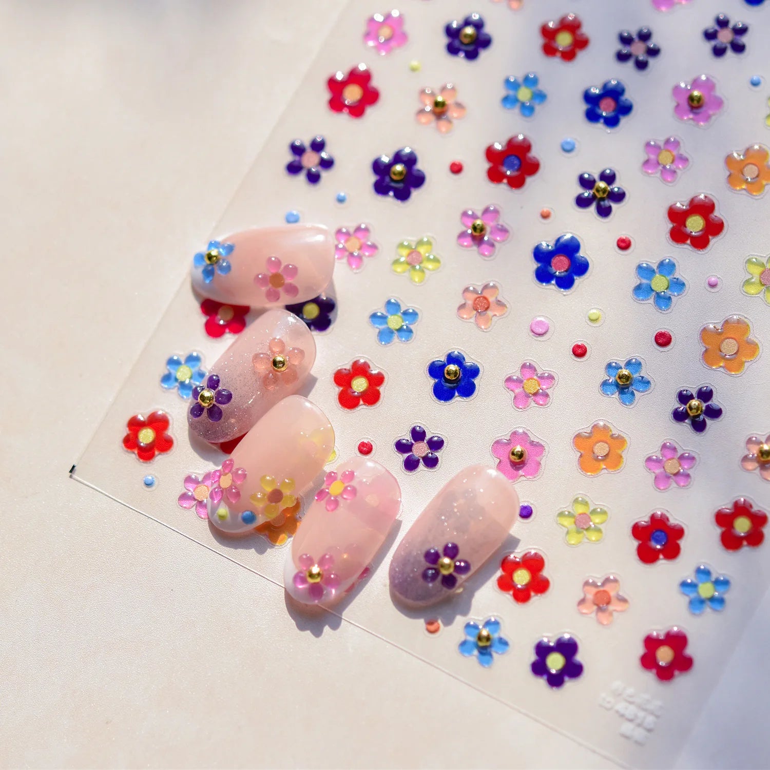 2pcs 5D Kawaii Plum Blossom Nail Stickers Fashion Chinese Flower Nail Art Decoration Self-Adhesive Decals DIY Slider Accessories