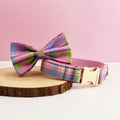 Plaid Dog Collar And Leash Set For Dogs Custom Engraved Nameplate Pet Supplies Dog Leash Grid