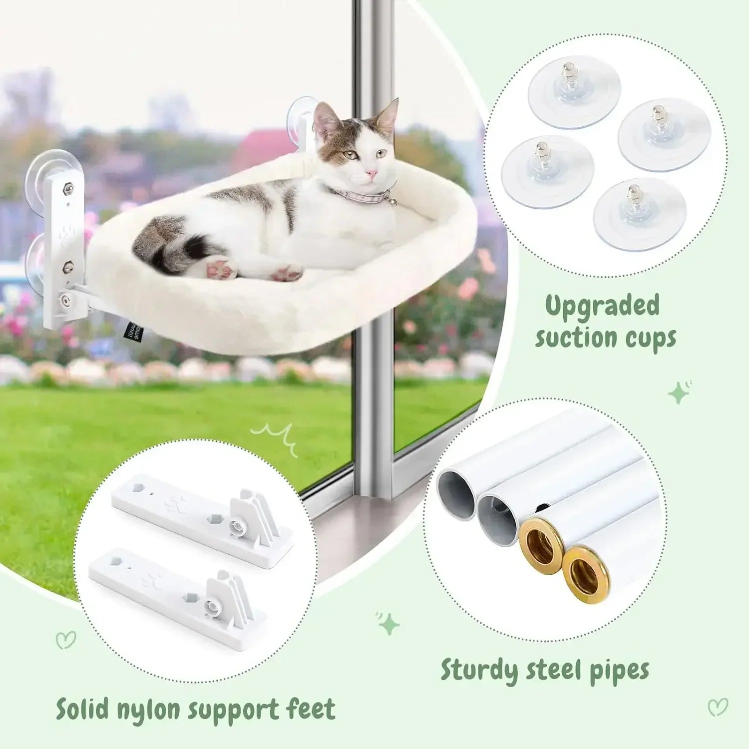 Cat Hammock Window Habitat Cat Sunbathing Glass Hanging Suction Cup Balcony Pet Nest Foldable Pet Bed Cat Supplies Accessories