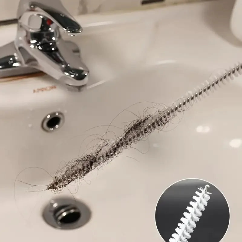 Drain Hair Clog Remover Tool, 46cm Flexible Plastic Snake Cleaner Strip for Shower Sink Pipe Unclogging, Hair Catcher Removal