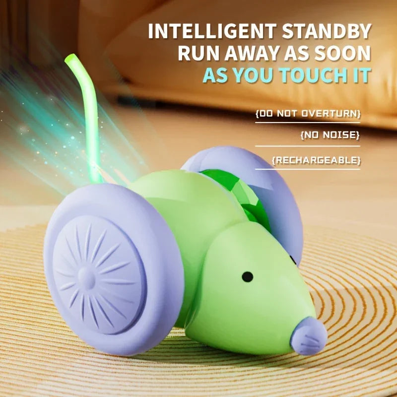 Smart Cat Toy Mouse Running Car Electronic Interactive Pet Toy Automatic Teaser with Intelligent Obstacle Avoidance Pet Products