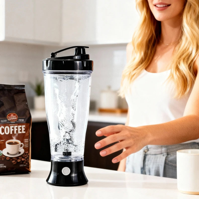 Electric Mixing Bottle Leak Proof Portable Shaker for Travel and On The Go Protein Coffee Drink Preparation