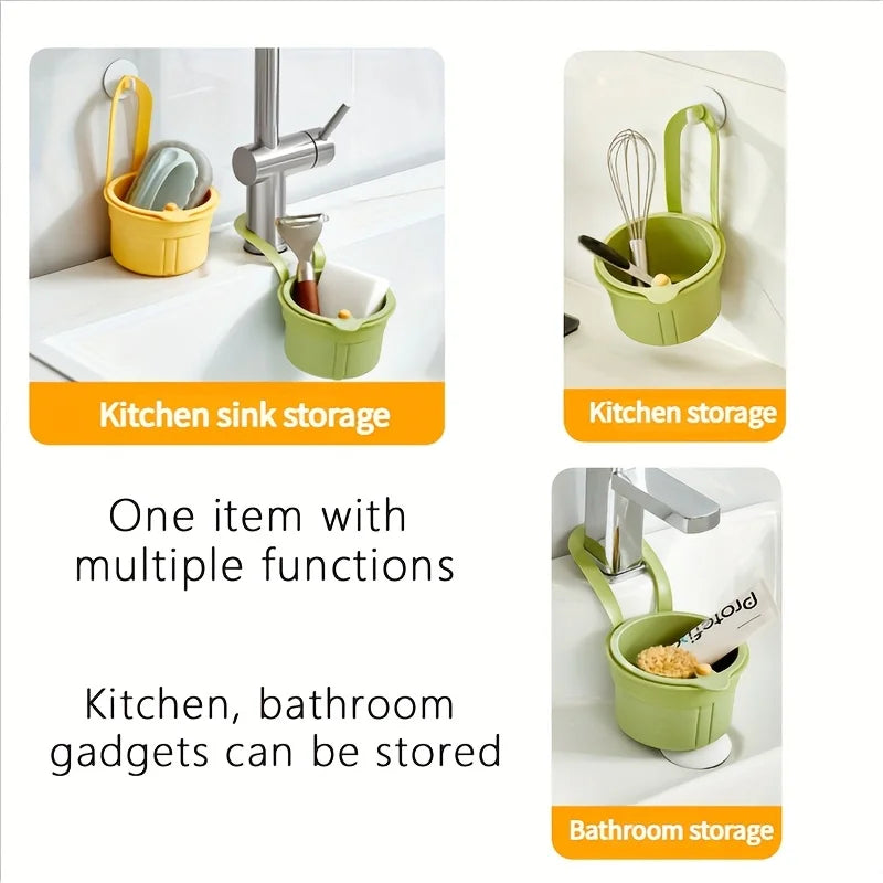 Kitchen Sink Water Filter Strainer Detachable Drain Basket Multifunctional Basket Fruit Vegetable Drainer Rack Home Trash Filter