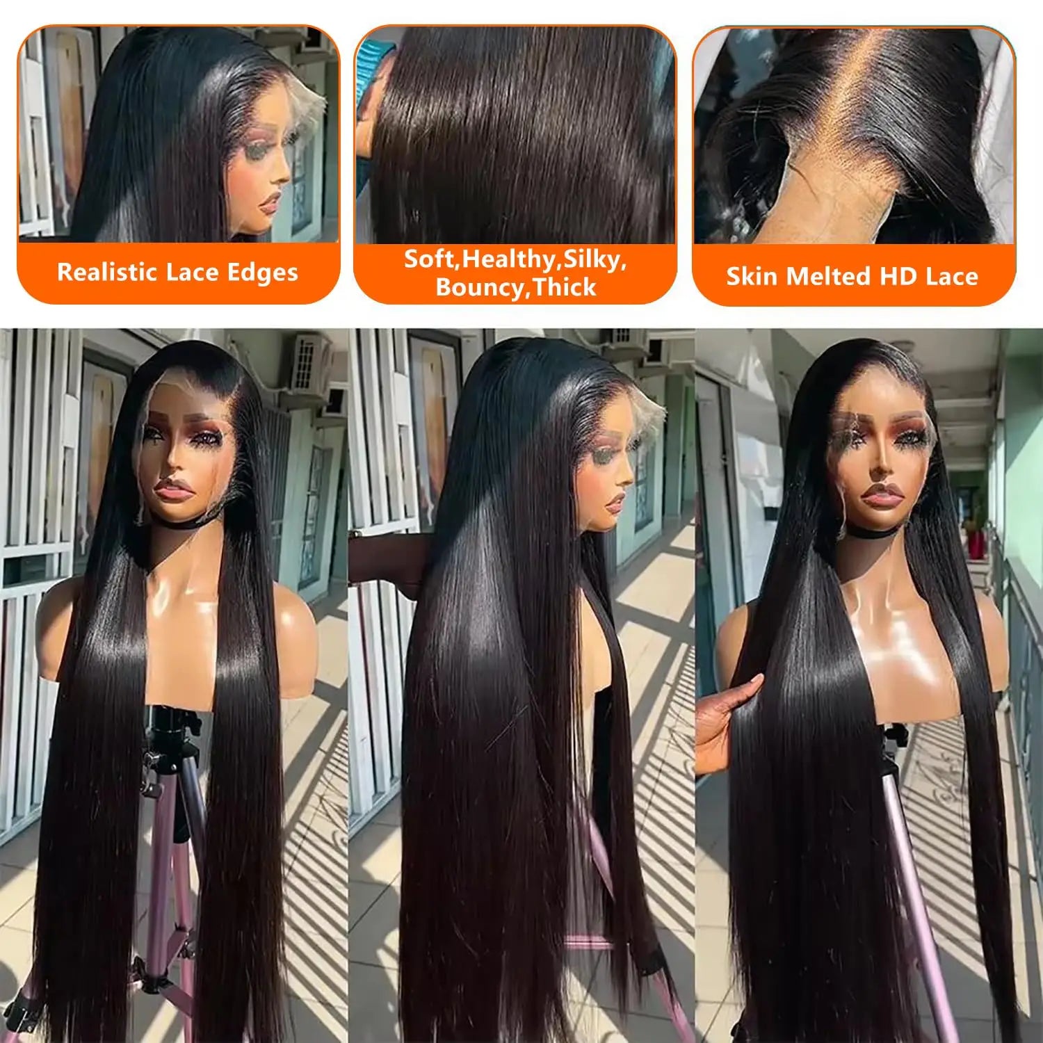 Straight Lace Front Wigs Human Hair 13X6 Hd Lace Frontal Wig 13X4 Bone Straight Human Hair Wigs Hair Accessories For Women