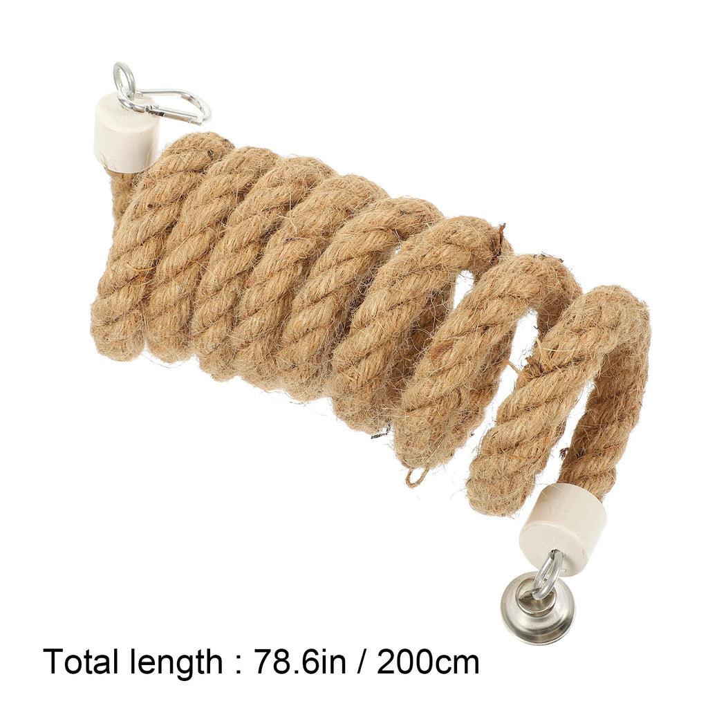 2M Durable Cotton Climbing Rope Toy Bird Rope Perch Parrot Swing Stand Rope Perches For Cages Pet Accessories Hanging Bird Toy