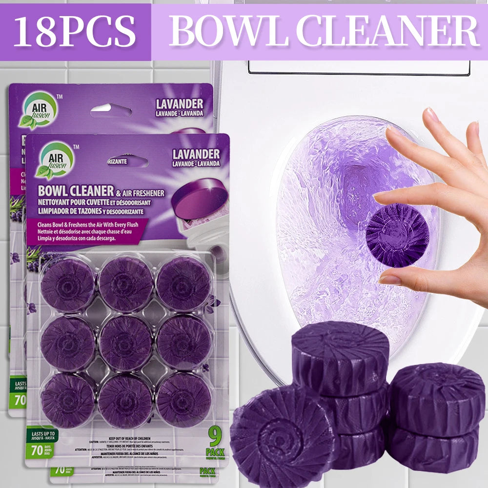 Automatic Toilet Cleaning Tablets, 3-in-1 Formula for Stain & Odor Removal with Fresh Scent | Long-Lasting Toilet Bowl Cleaner