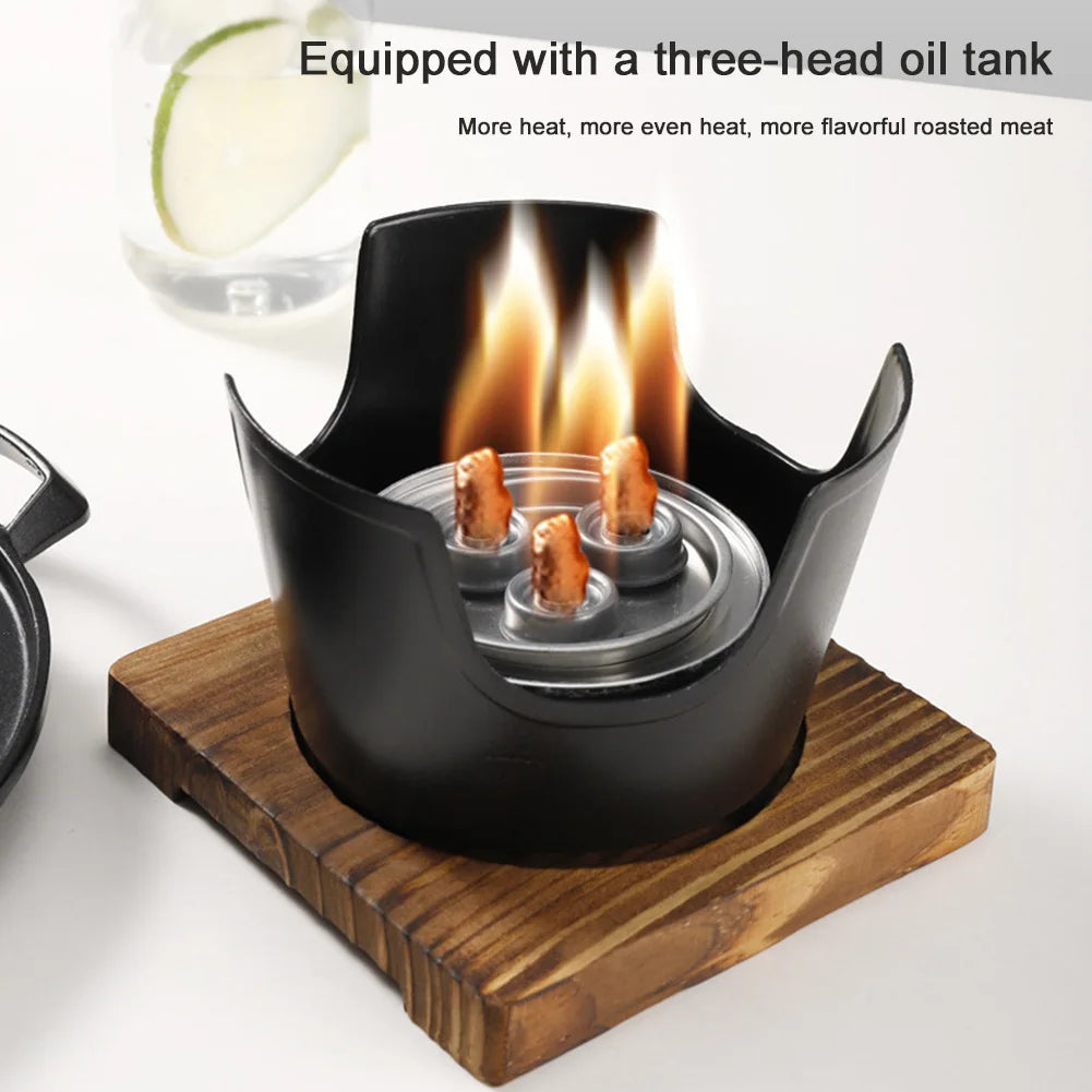 Mini BBQ Alcohol Stove Barbecue Grill Detachable Outdoor BBQ Plate Non-Stick Japanese Alcohol Stove Portable Mini Barbecue Stove