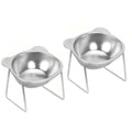 Cat Bowls Tilted Neck Guard Cat Food Bowl Indoor Stainless Steel Shatter Resistant Elevated 15° Pet Bowl For Kitten Puppy