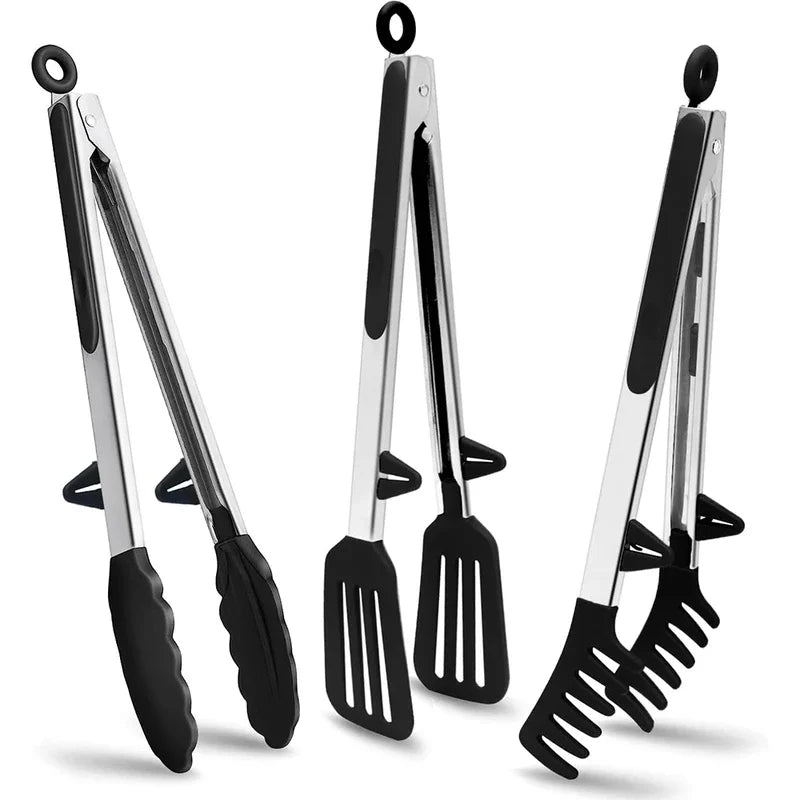 Kitchen Tongs Silicone Food Tongs Non Stick Cooking Serving Tongs For BBQ Salad Steak Pasta Spaghetti Noodles