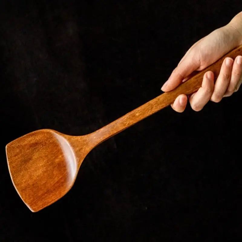 Wooden Spatula Long Handle Heat Resistant Spoon Non-Stick Pan Wood Shovel Cooking Spatula Kitchen Utensils Cookware For Home