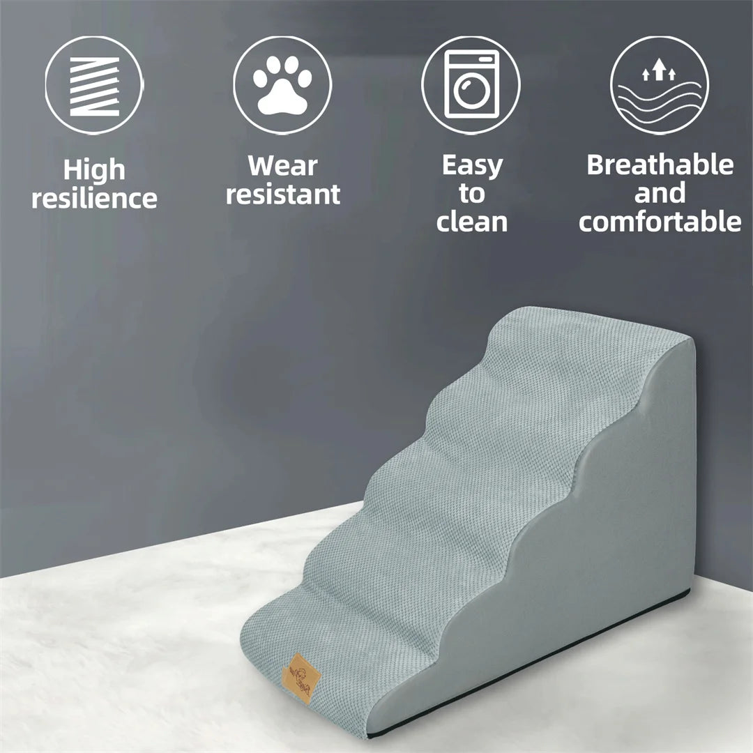 Pet Dog Stairs for High Beds and Sofa Couch High-Density Sponge Foam Dog Steps with Washable Cover for Puppies