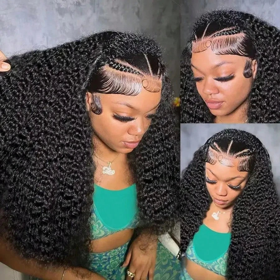 Curly 100% Human Hair Wigs 200 Density 13x6 Hd Lace Front Wigs 30 40 Inch Pre Pluck Brazilian Deep Wave Human Hair Wig For Women