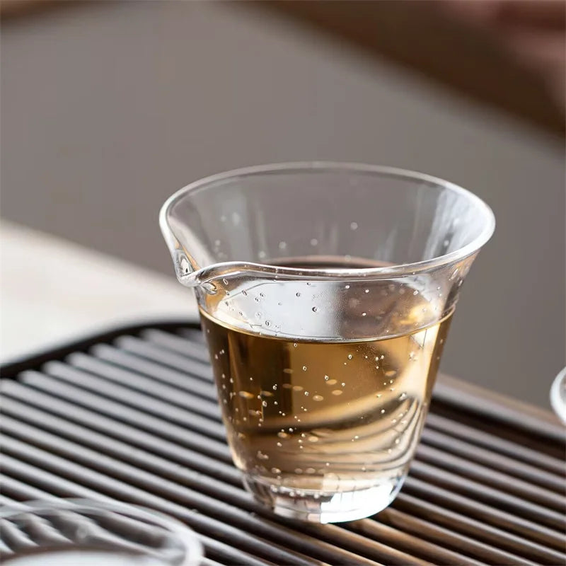 150ml Air Bubble Glass Fair Cup Tea Pitcher Chahai Justice Cup Tea Ceremony Tea Cup Kung Fu Tea Set Accessories