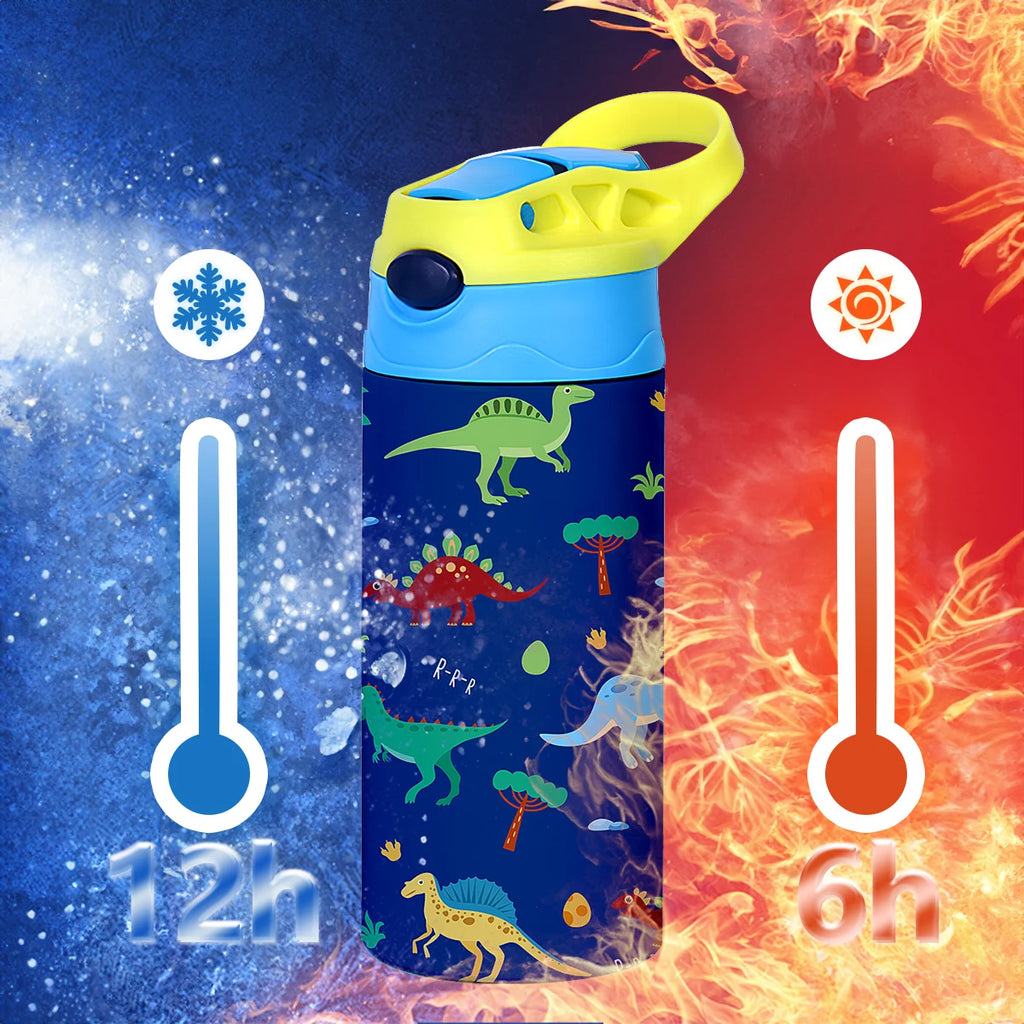 350ml Cartoon Insulated Cup Animal Pattern Stainless Steel Thermos Cup Christmas Vacuum Flasks Water Bottle Xmas Gift Cup