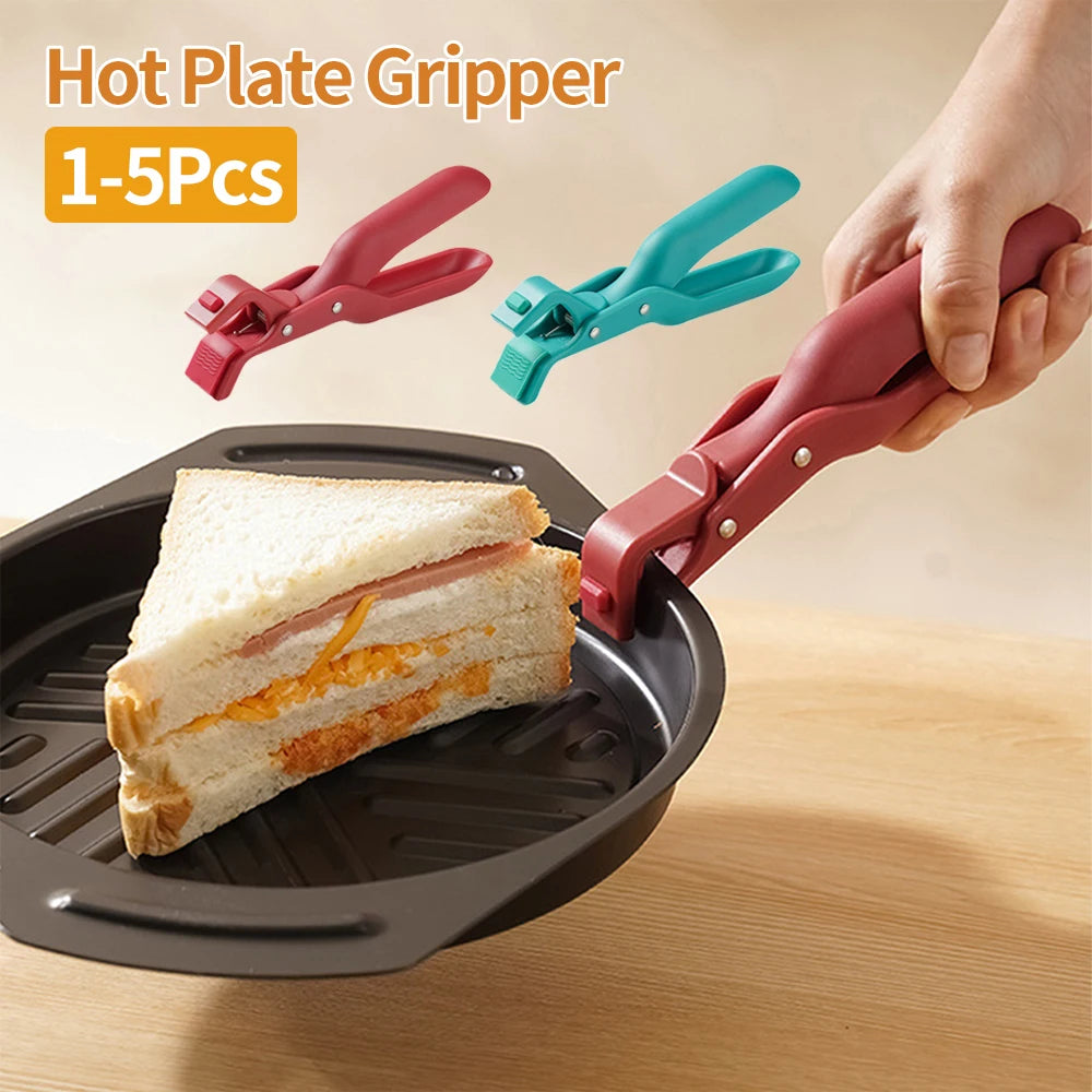 1/2/5Pcs Hot Plate Gripper Anti-Scalding Clips Holder Tongs Bowl Holder for Moving Hot Plate Bowls Pizza Pan for Kitchen
