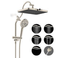 Upgraded 13'' Shower Head Combo, High Pressure 5 Spray Rainfall Showerhead, 10 Spray Mode Handheld, Easy Reach 4-way Diverter