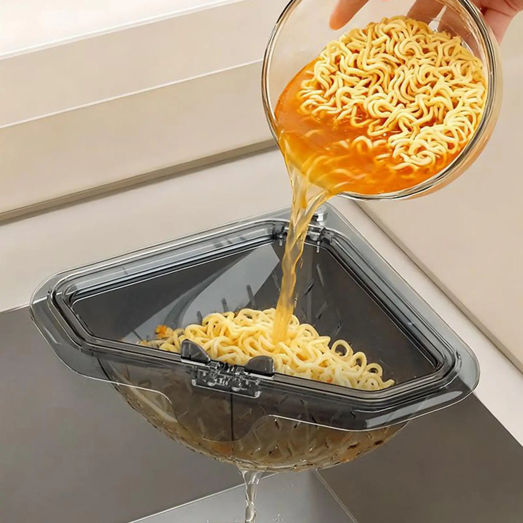 1PC Sink Food Catcher Corner Basket Magnetic Suction Drainage Triangle Drying Rack No-Drill Kitchen Cleaning Drain Baskets