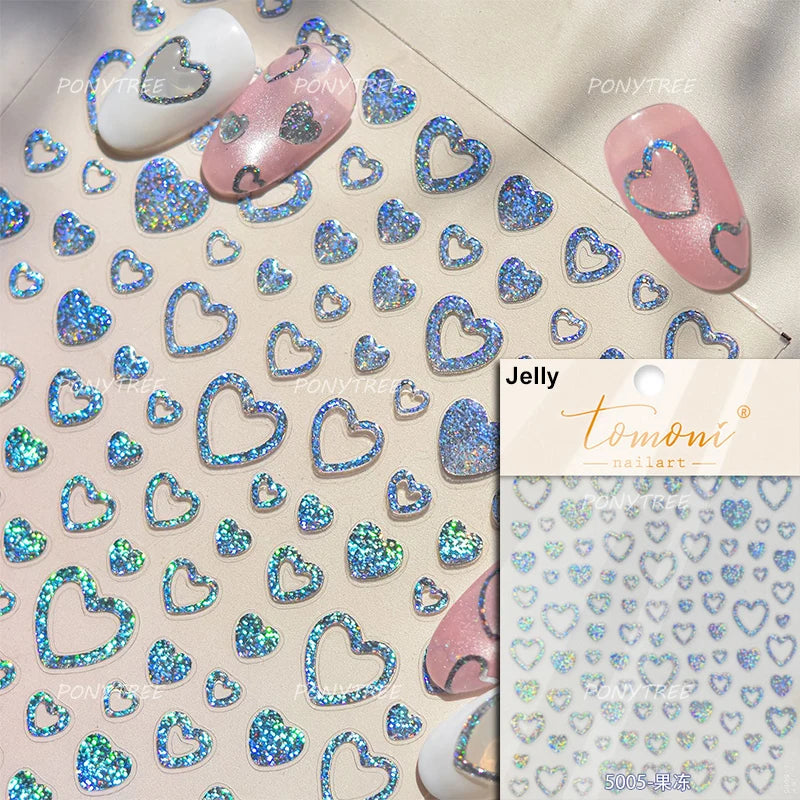 Silver Lava Annual Ring Cherry Clock Watch Starburst Love Heart Rate Chart Moon Star Line  Bowknot Line Nail Art Stickers Decals