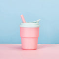 400ml Coffee Mug With Lid Straw Silicone Cold Juice Milk Tea Mug Leak-Proof Drinking Water Bottles Portable Travel Cup