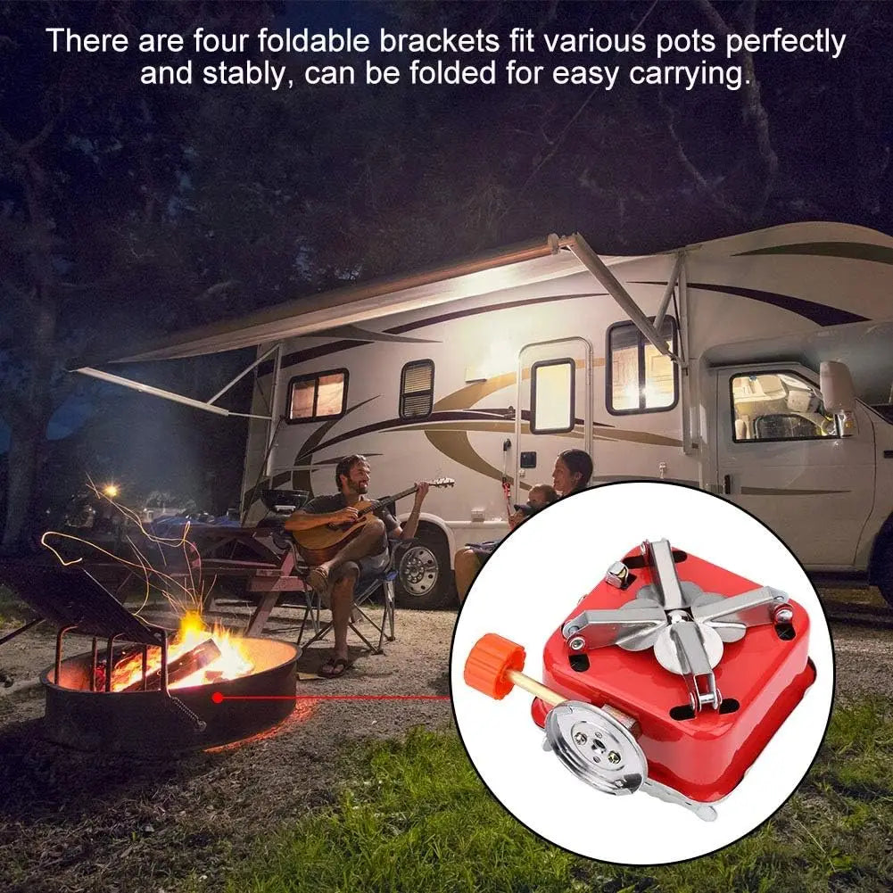 Ultralight Camping Stove TOPINCN Portable Mini Outdoor Folding Metal Camping Gas Stove Windproof Furnace Backpacking Hiking