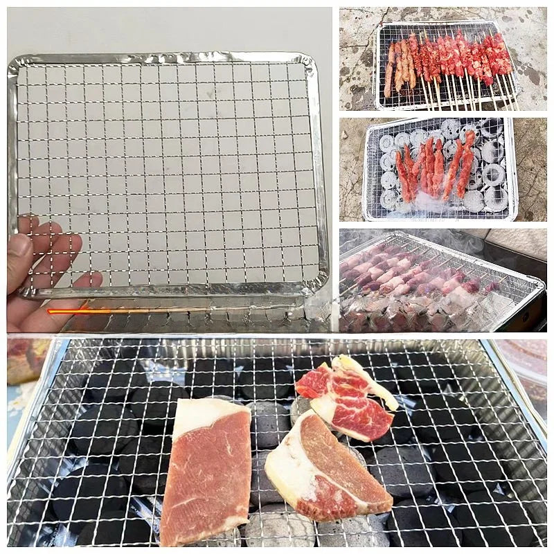 Disposable Square d BBQ ill Mat Outdoor Baking Me id Lightweight Portable Barbecue Net for illing And Cam