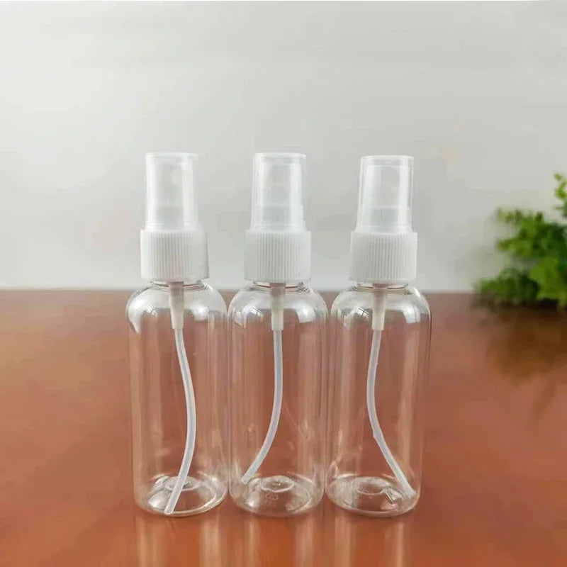 25Pcs 50ml Refillable Clear PET Plastic Portable Spray Bottle Empty Perfume Container Mist Pump wholesale