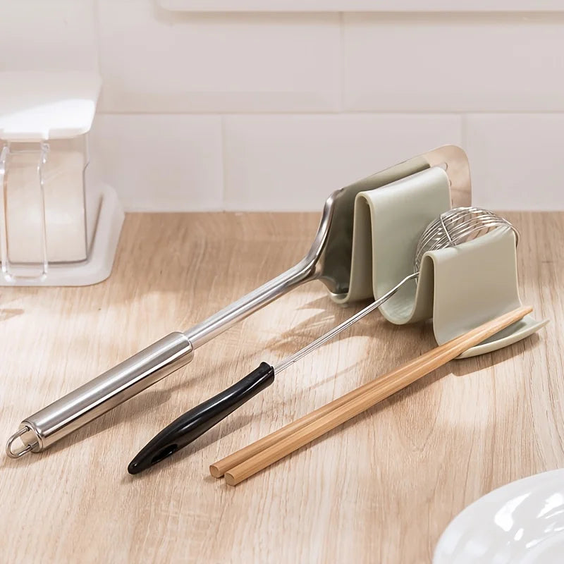 Innovative Wave Design Kitchen Organizer - Plastic Pot Lid Holder, Chopstick & Utensil Rack for Countertop Storage
