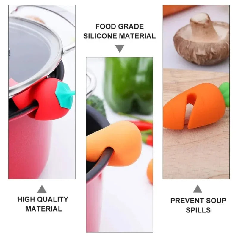 1-3Pcs Silicone Pot Lid Anti-spill Rack Heat-resistant Anti-Overflow Stoppers Pot Cover Lifter Holder Creative Kitchen Tool