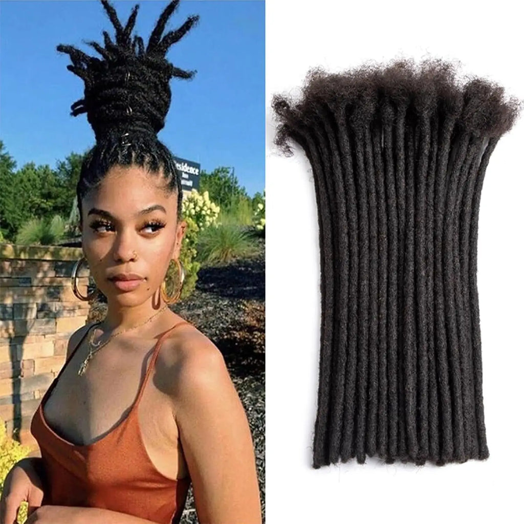 Dreadlock Extensions 0.8 cm Width Locs Hair For Men/Women Permanent Dread Locs Extensions Synthetic Hair Full Hand-Made