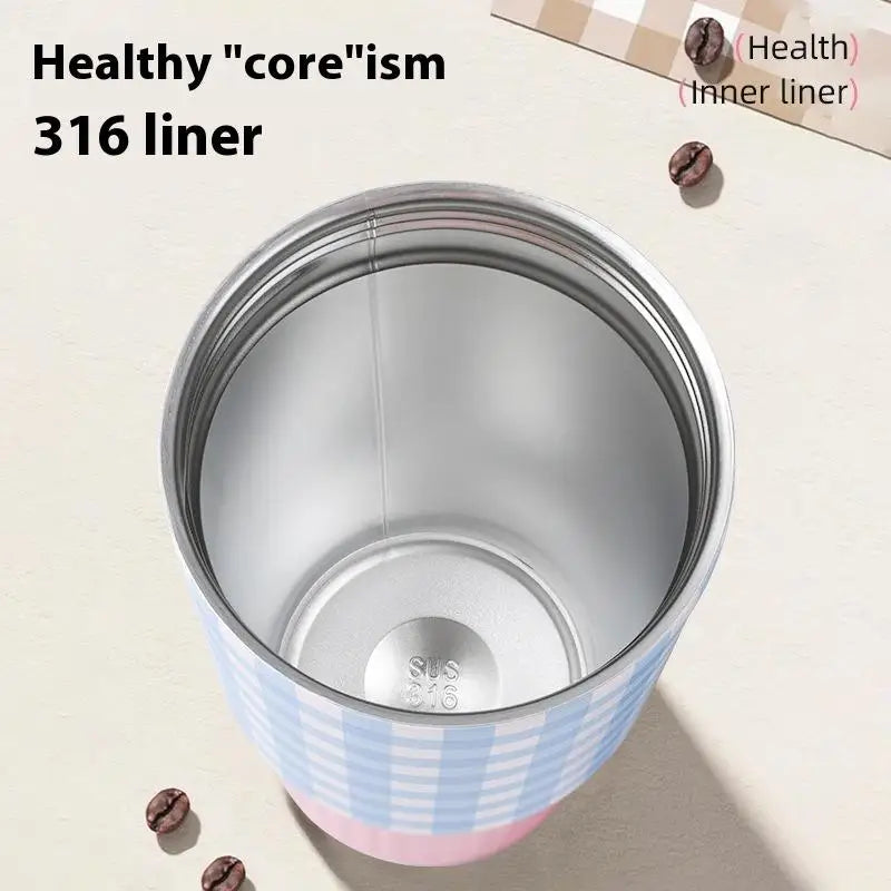 For Hot And Cold Dual Use 316 Stainless Steel Car Travel Mug Thermos Cup Portable Tumbler With Handle Leakproof Design Daily